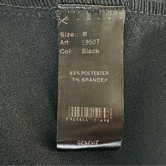 GENEVIE Black Mini Dress Gold & Sheer Bell Sleeve Dress NWT Size Small Medium - Picture 14 of 14